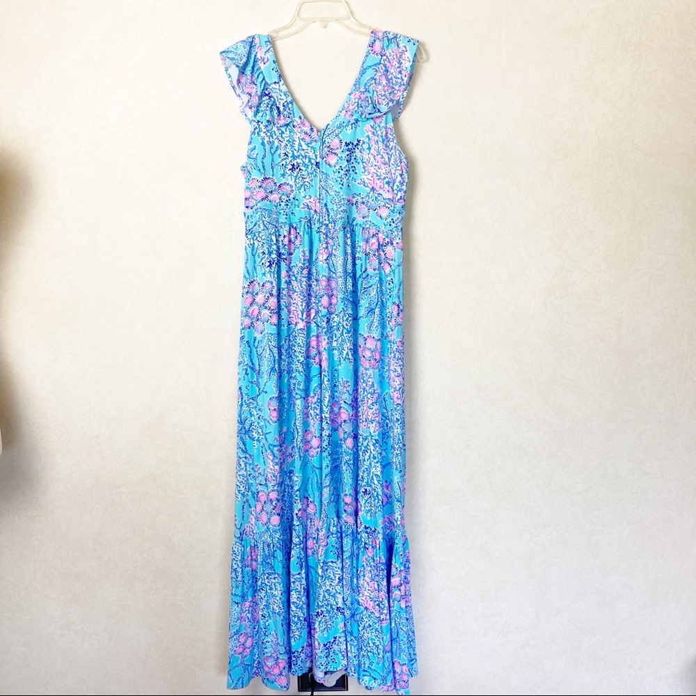 Lilly Pulitzer Blue and Pink Floral Maxi Dress - Picture 8 of 16